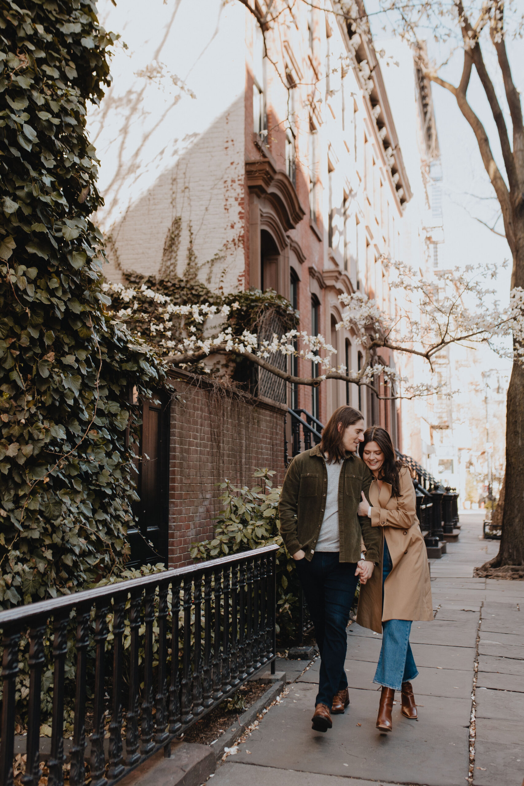 Romantic Spring Engagement Exploring New York, New York